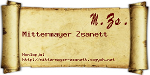 Mittermayer Zsanett névjegykártya